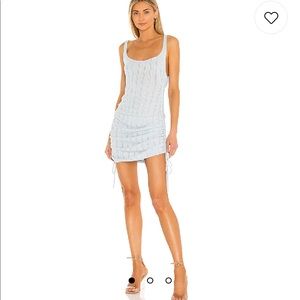 For Love and Lemons Rhea Pointelle Tank Dress light Blue Size XS